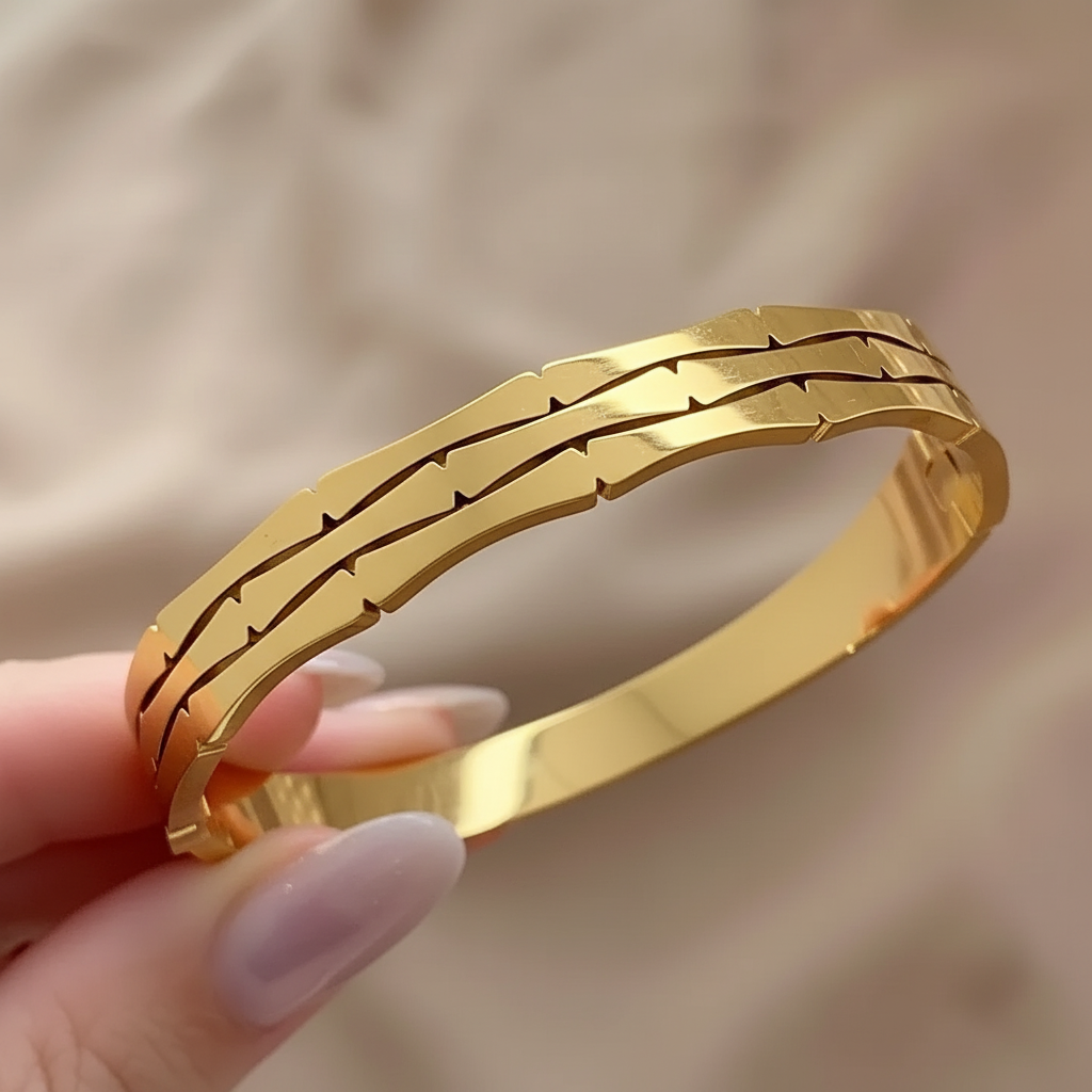 Pulseira Minimalista Bianca aço inoxidável dourada
