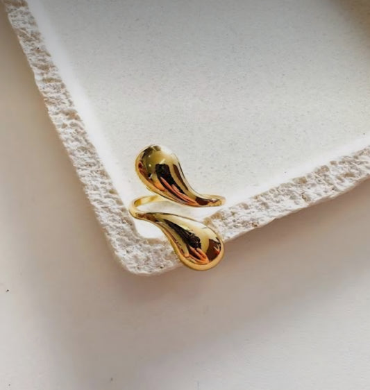 anel Ajustável aço inoxidável dourado Laura