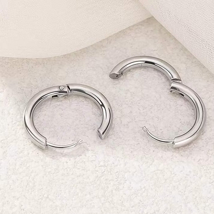 kit 3 pares de brincos argola aço inoxidável 316l