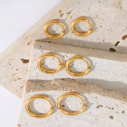 kit 3 pares de brincos argola aço inoxidável 316l