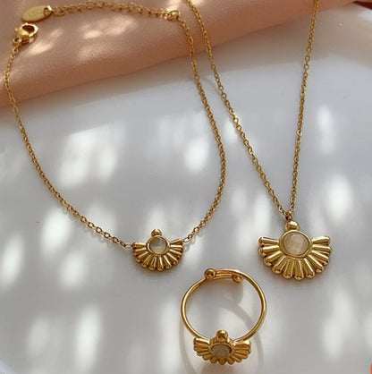 Kit colar 3 peças Luanna aço inoxidável