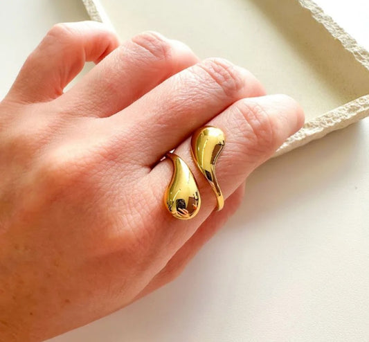 anel Ajustável aço inoxidável dourado Laura