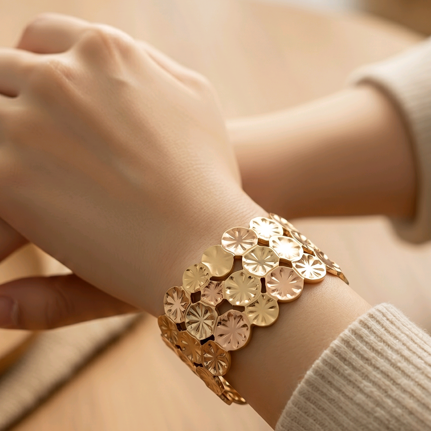 Bracelete Helen dourado aço Inoxidável