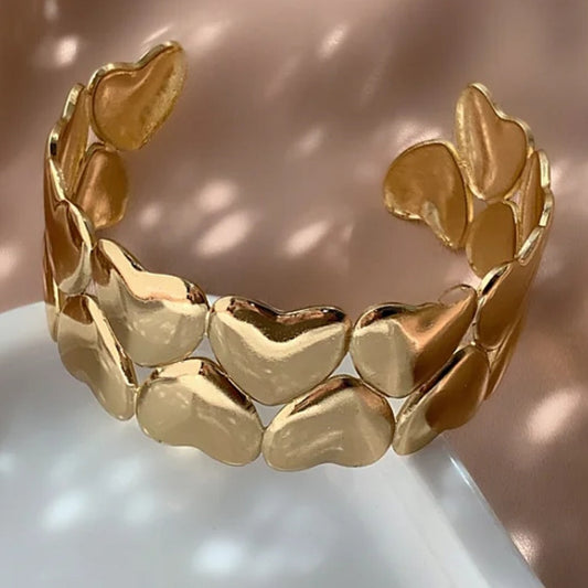 Bracelete corações em aço inoxidável 316l